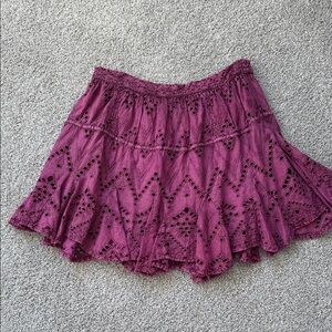 Free People Lace Skater Skirt in Purple